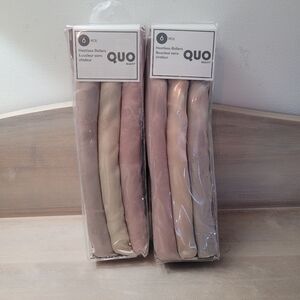 Quo Beauty Women's Satin Heatless Hair Curling Rollers Set of 12 Pink NEW